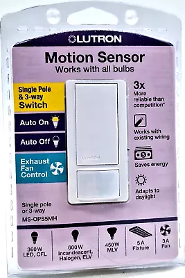 New Factory Sealed Lutron MS-OPS5MH-WH Occupancy/Motion Sensor Switch ALL BULBS • $19.50