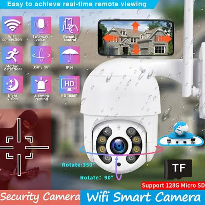 1080P HD IP Camera Wireless WIFI Outdoor CCTV PTZ Home Security IR Camera ICSee • £25.99