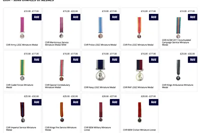 Ciiir Miniature Medals Long Service Army Raf Navy Cadet Acsm11 Msm Fire • £10