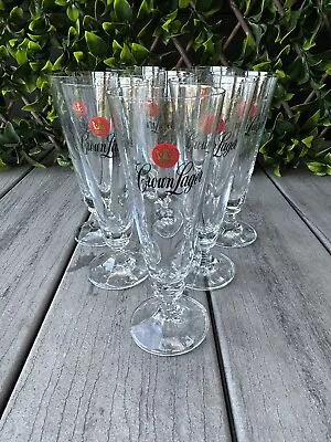 Crown Lager Beer Glasses X 6 - 200ml Great Condition • $14.99