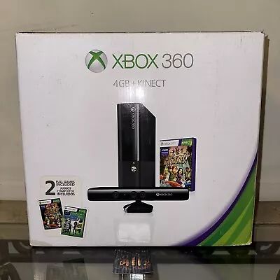 Microsoft Xbox 360 E RARE BUNDLE Black Console  With Kinect NEW Sealed • $399.99