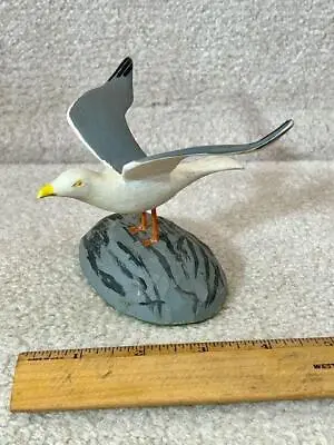 Vintage Hand Carved And Painted Wooden Gull 4  • $6.99