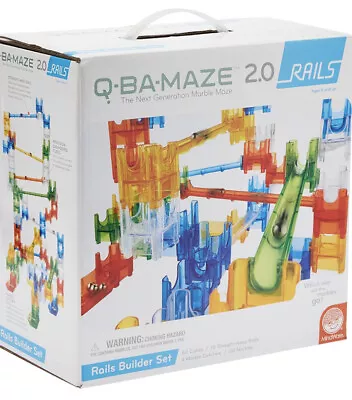 MindWare Q-BA-MAZE  2.0 RAILS Builder Set Marble Maze (68517W2619) 90 Pc • $20