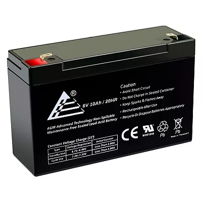 BRAND NEW 6V (VOLT) 10AH (AMP) SLA (SEALED LEAD ACID) Battery For Multi-purposes • $22.84