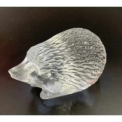 Vintage Waterford Crystal Clear Art Glass Hedgehog Figurine Paperweight 2  X 3  • $15.50