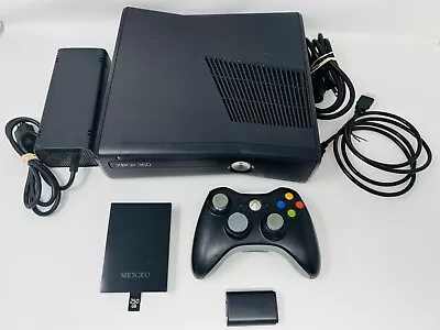 Microsoft Xbox 360 S Slim 250GB Black 1439 Console Game Bundle Cleaned Tested! • $129.95