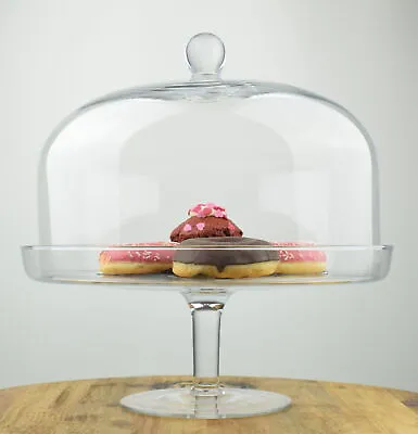 EMH Display Cake Stand With Glass Dome Cover / Tall 35 Cm X 34 Cm • £59.90