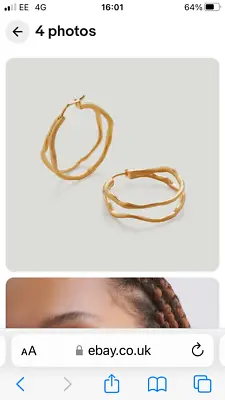 BRAND NEW Monica Vinader Root Medium Hoop Earrings £150 • £125