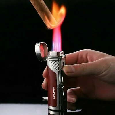 £13.99 • Buy 4 Jet Red Flame Butane Cigar Lighter Torch Lighter Quad With Punch Portable