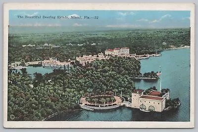 State View~Air View Deering Estate On Lake Miami Florida~Vintage Postcard • $2.50