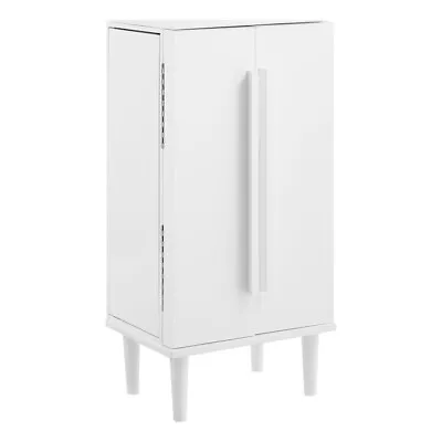 Pemberly Row 7-Drawer Wood Jewelry Armoire With Flip Top In White • $366.85