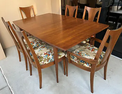 Mid-Century Modern Broyhill Sculptra Dining Table W/Leaf And 6 Chairs • $2450