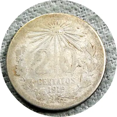 Elf Mexico 20 Centavos 1919 .800 Fine • $10