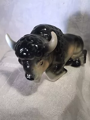 Vintage Ceramic Buffalo Figurine • $9.99