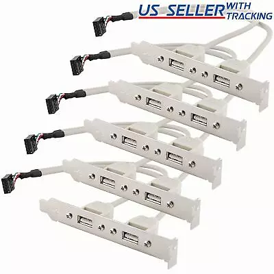 (5-Pack) 2 Port USB 2.0 Rear Panel Expansion Bracket Motherboard USB Header 5X • $10.39