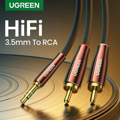 £18.99 • Buy Ugreen RCA Audio Braided Cable 3.5mm Stereo Jack To 2RCA Phono Y Splitter 1m-5m