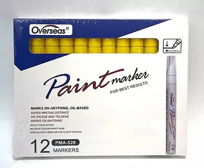 Overseas Oil Based Paint Permanent Markers Yellow PMA-520 12-Pack • $13.50