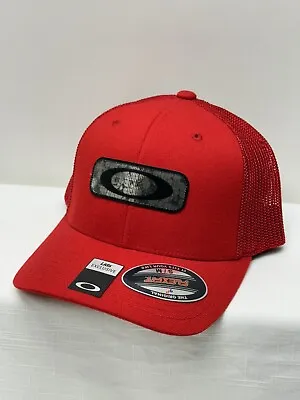 Oakley Hologram Patch Flexfit Stretch Mens Mesh Hat Cap Lids Excl. Red Size S/m • $22.50