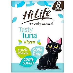 £6.95 • Buy HiLife It's Only Natural Tasty Tuna Kitten Food Pouches - 8 X 70g