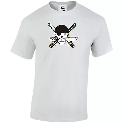 Anime One Piece Roronoa Zoro Pirate Flag Japanese T-shirt Adults Teens & Kids • £9.99