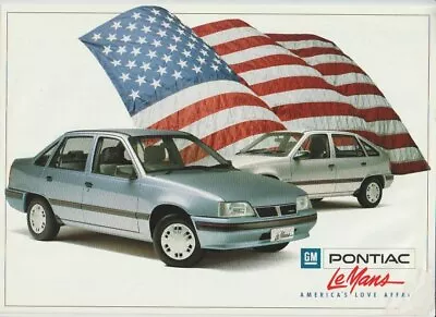 1988 PONTIAC LE MANS New Zealand 2 Page Brochure Sheet DAEWOO 1.5i CIELO • $11.66