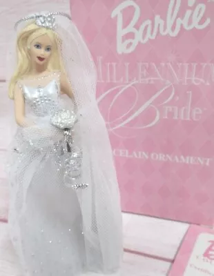 Avon~Barbie Millenium Bride~2000~Porcelain Ornament Caucasian NEW NRFB • $19.47