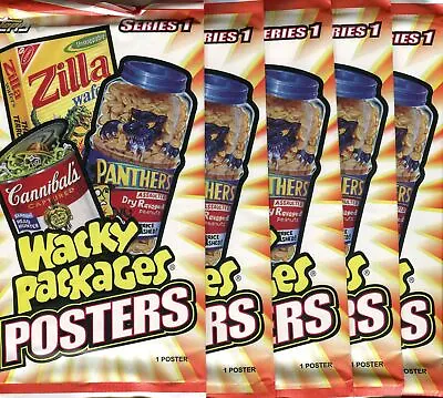 Wacky Packages Series 1 Posters Pack Lot 5 Sealed Packs Topps 2012 • $20.95