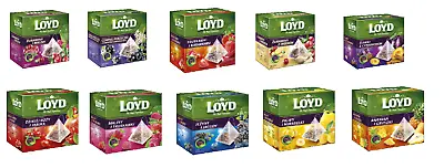 LOYD TEA - 20 Silk PYRAMID Bags - BIG CHOICE - BLACK GREEN TEA - YERBA MATE • £3.84
