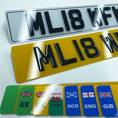 Car Registration Number Plates - STANDARD/3D GEL/4D/4D GEL - FRONT/REAR/PAIR • £25.99