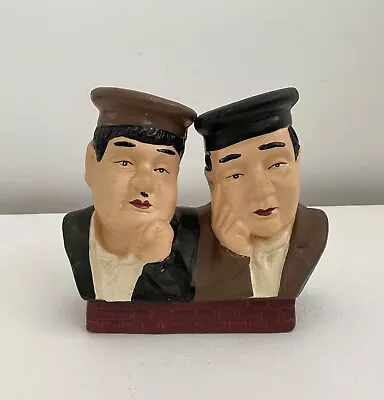 Vintage Laurel And Hardy Hand Painted Bust Figurine Ceramic Statue Ornament • £10.99