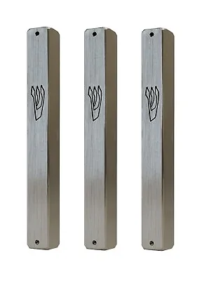 Classic Elegant Silver Aluminum Mezuzah Case - 3 PACK - Fits A 10cm / 4  Scroll • $11.99