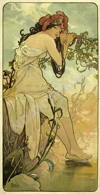 Mucha Les Saison Ete Summer Vintage Art Nouveau Poster 12x24 • $7.95