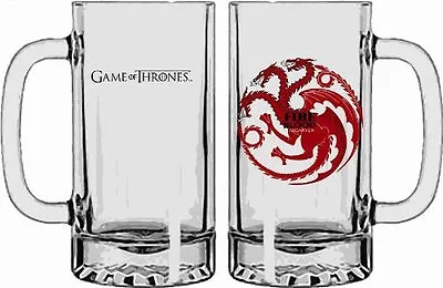 NEW Game Of Thrones TARGARYEN Fire & Blood DRAGON Glass Stein - Beer - ONE ONLY • £15.60