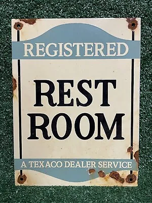 Vintage Texaco Porcelain Sign Gas Station Restroom Door Marker Motor Oil Service • $174