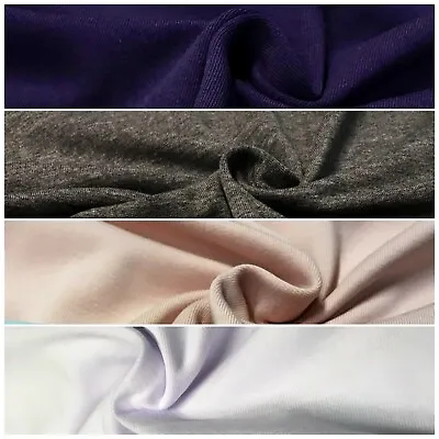 Plain Cotton Spandex Knit Jersey Dress Fabric 150cm Wide MD1051 Mtex • £2.50