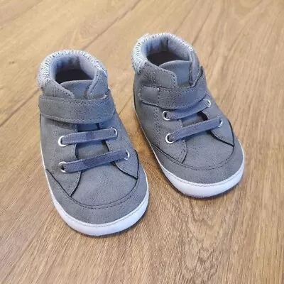 EBoys Baby Padder Boots - Size 6-12 Months - High Top - Grey - Tesco - Very Good • £4