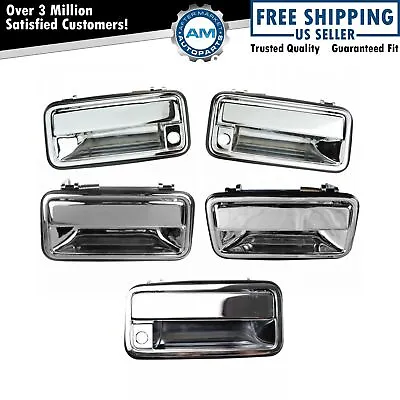 Outside Door Handle Chrome Front & Rear Set Of 5 For 95-99 Suburban Tahoe Yukon • $105.14