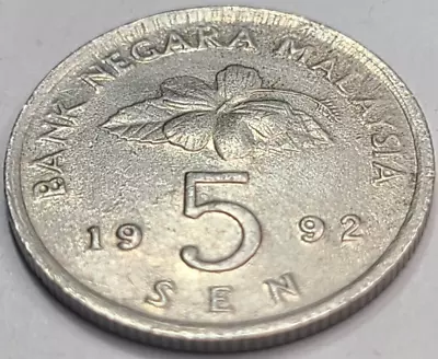 1992 Malaysia 5 Sen Coin KM# 50 US SELLER COMBINE SHIPPING • $1.50