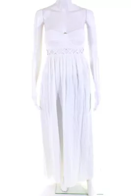 Mara Hoffman Women's Sleeveless Sweetheart Cut Out Maxi Sundress White Size 0 • $44.41