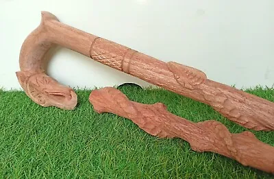 Wooden Walking Stick Dragon Handle Folding Cane Hand Carved Handmade Stick 38  • $150.50