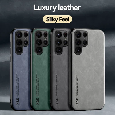 $10.27 • Buy Matte Case For Samsung S23 S22 Ultra S21FE S20 Note20 S10 Leather Magnetic Cover