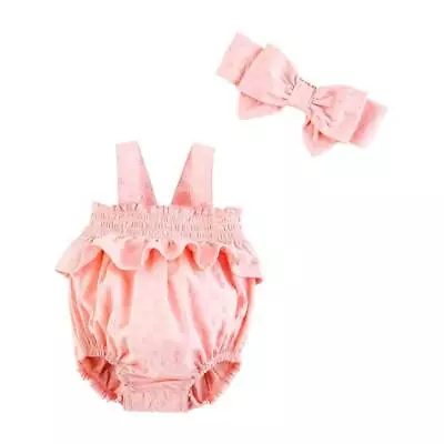 Mud Pie Hydrangea Pink Dobby Bubble & Headband Set  0-3M 3-6M 6-9M • $27.20