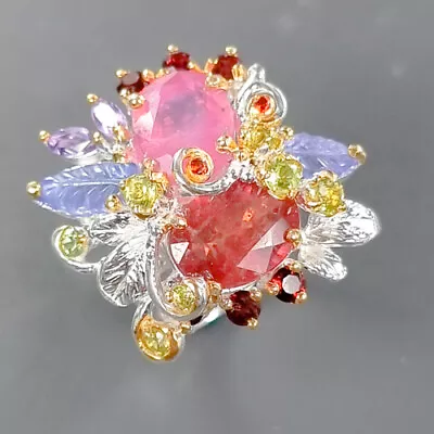 Women Ring Ruby Ring 925 Sterling Silver Size 7.5 /R339561 • £30.81