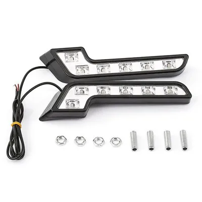 Car Front Fog Lights LED Daytime Running Lamp L Shaped Waterproof 4.8W 2Pcs • $13.40