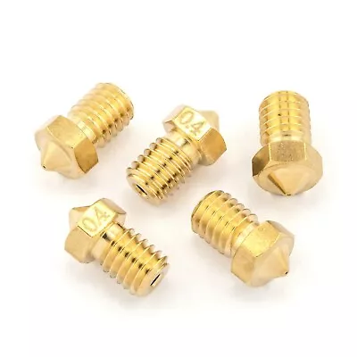 5pcs Brass 0.4mm E3D V6 Extruder Nozzle M6 Hotend 1.75mm Filament Spare Parts • $10.95