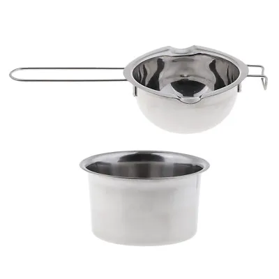 2pcs/set Stainless Steel Double Boiler Wax Melting Pot For DIY Home Candle • £11.14