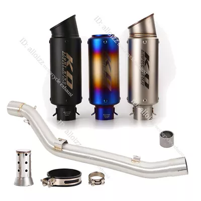 For Suzuki DRZ400S 2000-2023 DRZ400SM Exhaust System Mid Pipe Black Muffler 51mm • $144.81