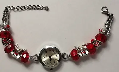 Handmade Silver CHRISTMAS Watch Bracelet With 6 Silver Charms  • £11.99