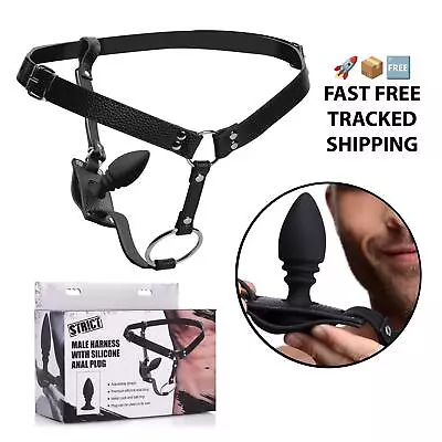 Anal Plug Male Harness Silicone Male Sex Toy For Him • £39.99