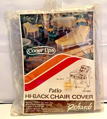 Patio High Back Vintage Chair Cover By Richards New In Package Please Read • $20